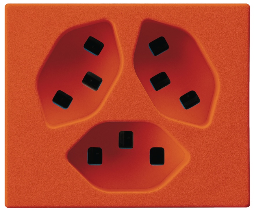 Produktbild FLF 323 103  -  FLF Steckdose 3xT23-parallel, orange